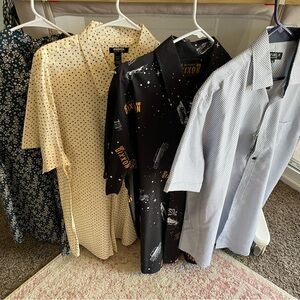 Mens short sleeved button down shirts XL